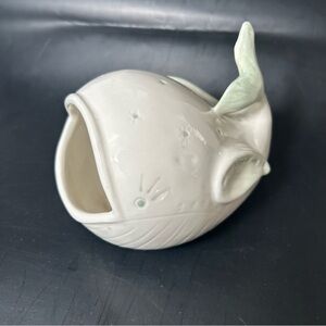 Anthropologie Ceramic Whale Sponge Holder Caddy Retired Coastal Beach Decor